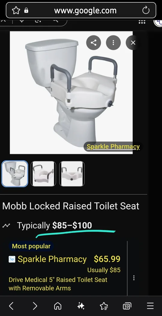 Mobb Locked Raised Toilet Seat thumbnail