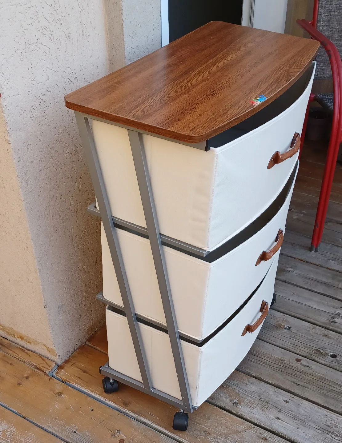 3-Drawer Storage Unit with Wooden Top image indicator(3)