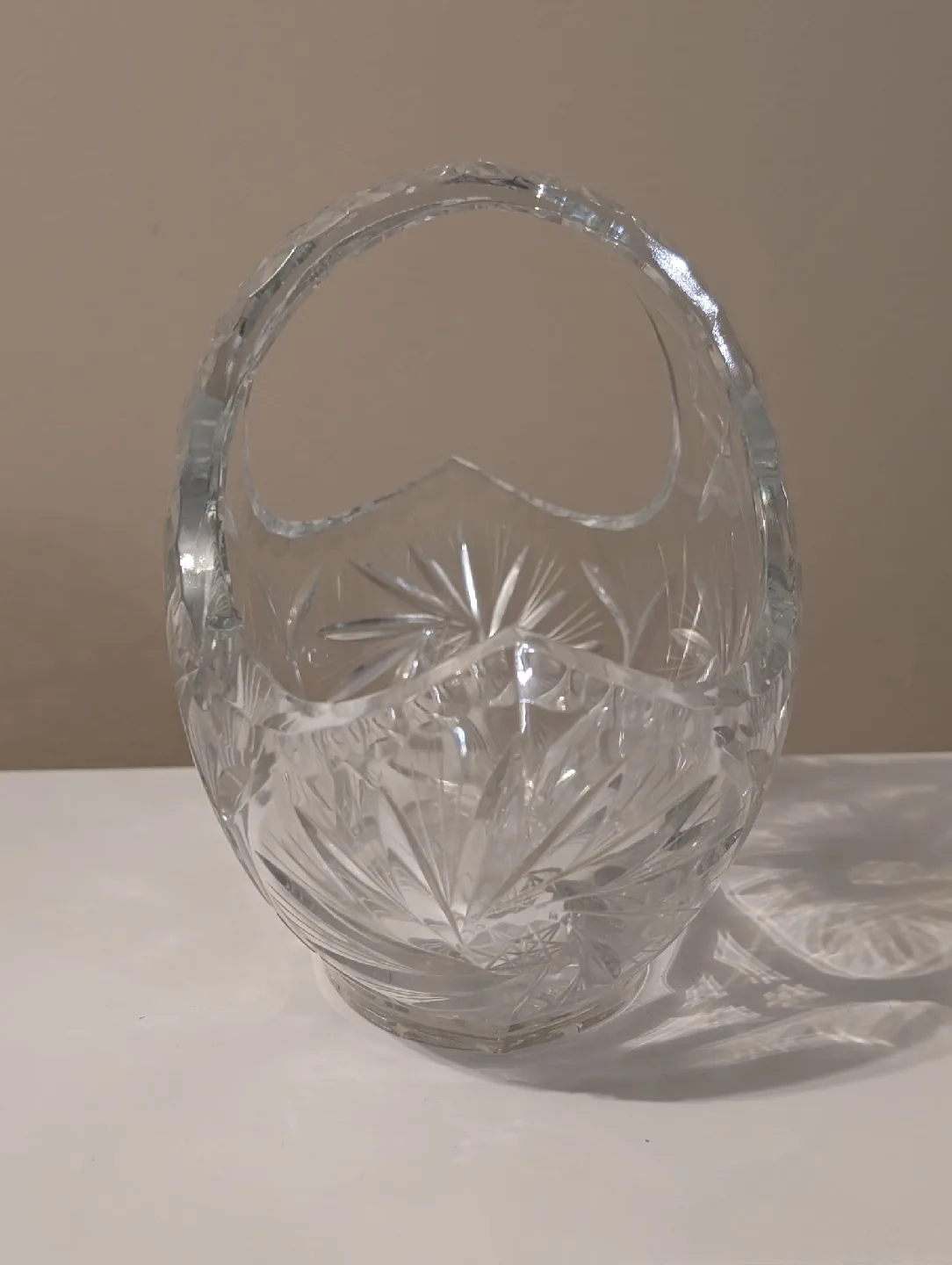 Crystal Basket with Handle ~8 inch diameter image indicator(4)