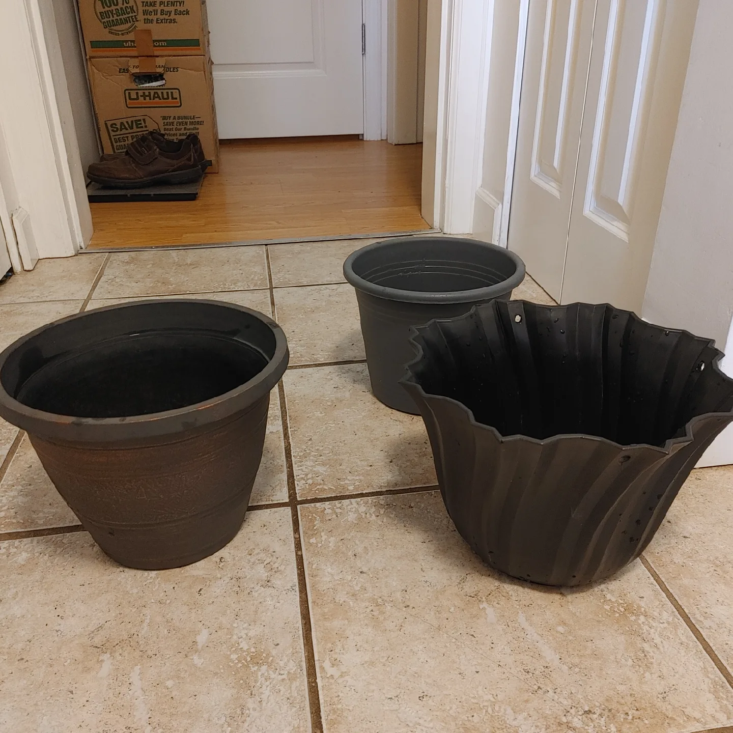 Three Assorted Plastic Plant Pots all for $6 thumbnail