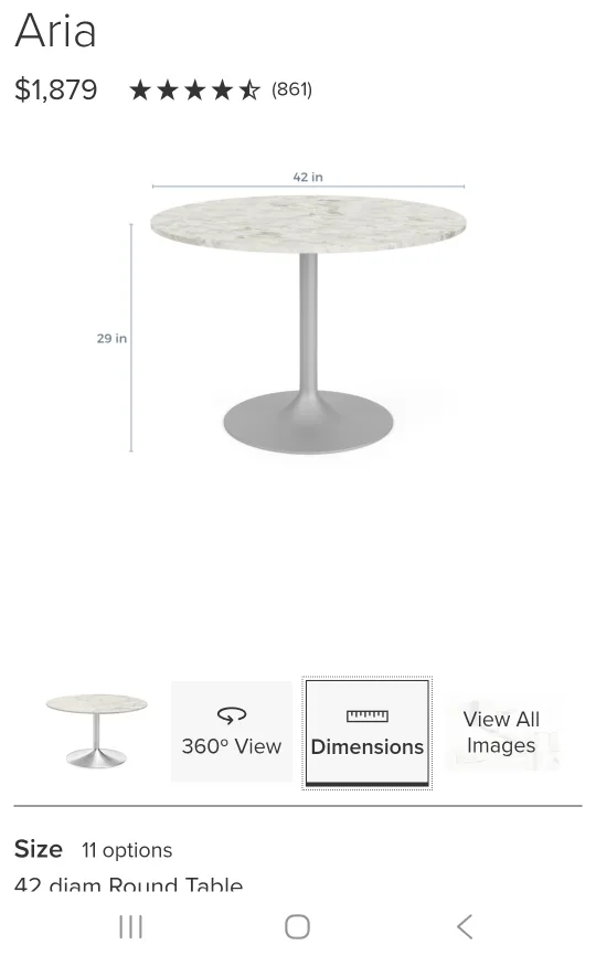 42” Round Marbled Quartz Table image indicator(3)