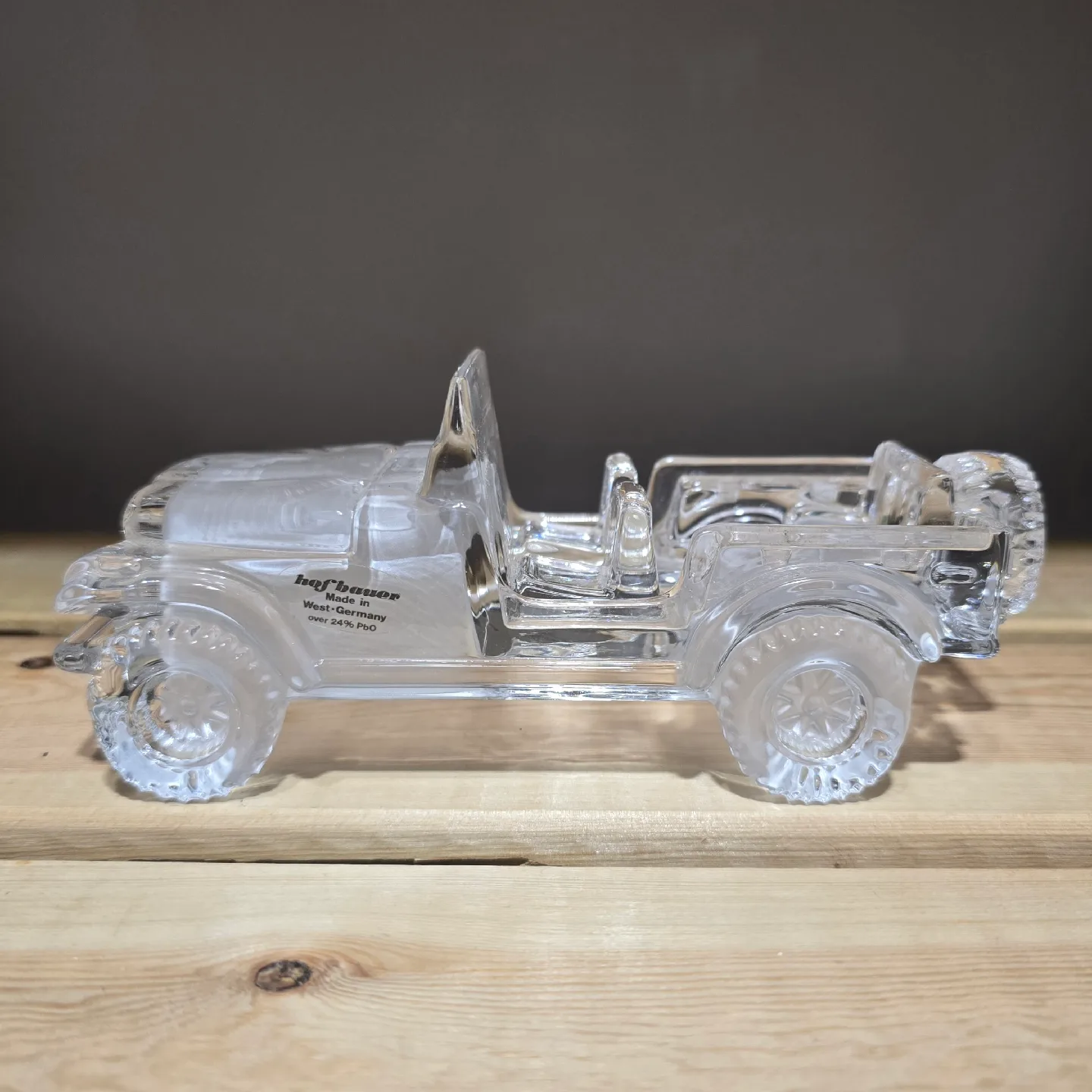 Vintage Hofbauer Glass Crystal Jeep Renegade CJ-7 Figurine thumbnail