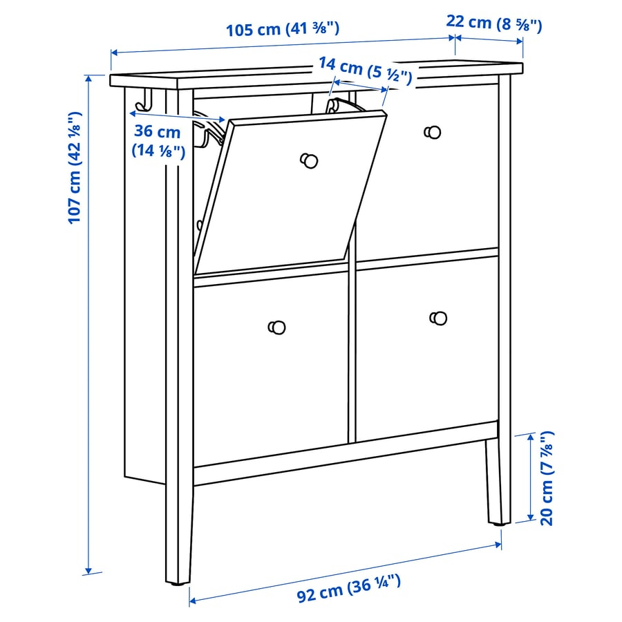 IKEA Hemnes Shoe Cabinet with 4 Compartments - photo 4