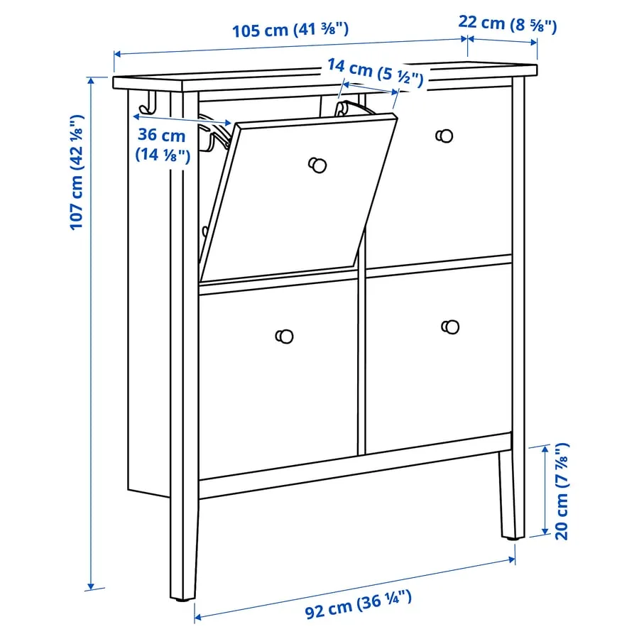 IKEA Hemnes Shoe Cabinet with 4 Compartments image indicator(4)