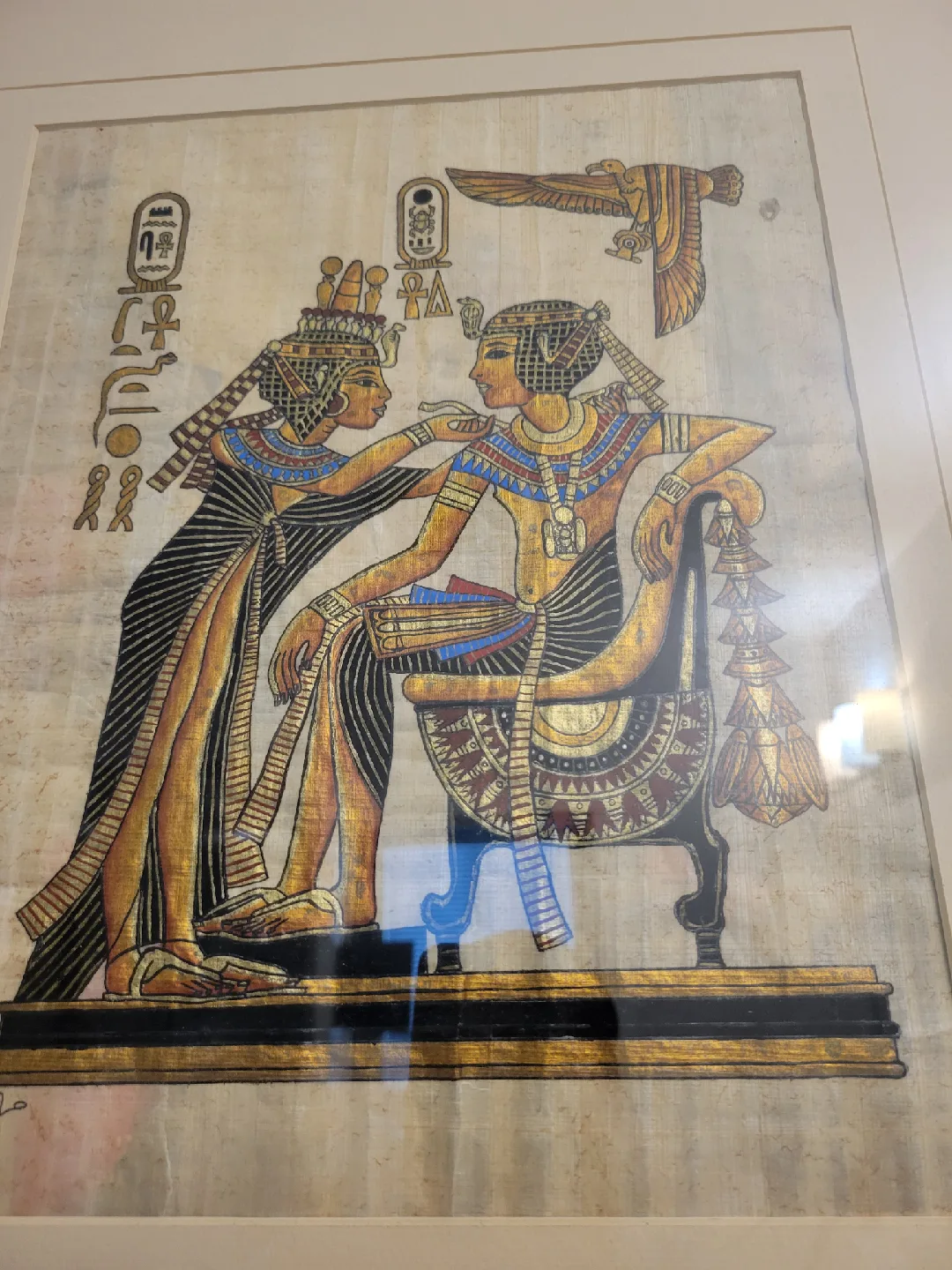 Framed Egyptian Papyrus Painting image indicator(3)