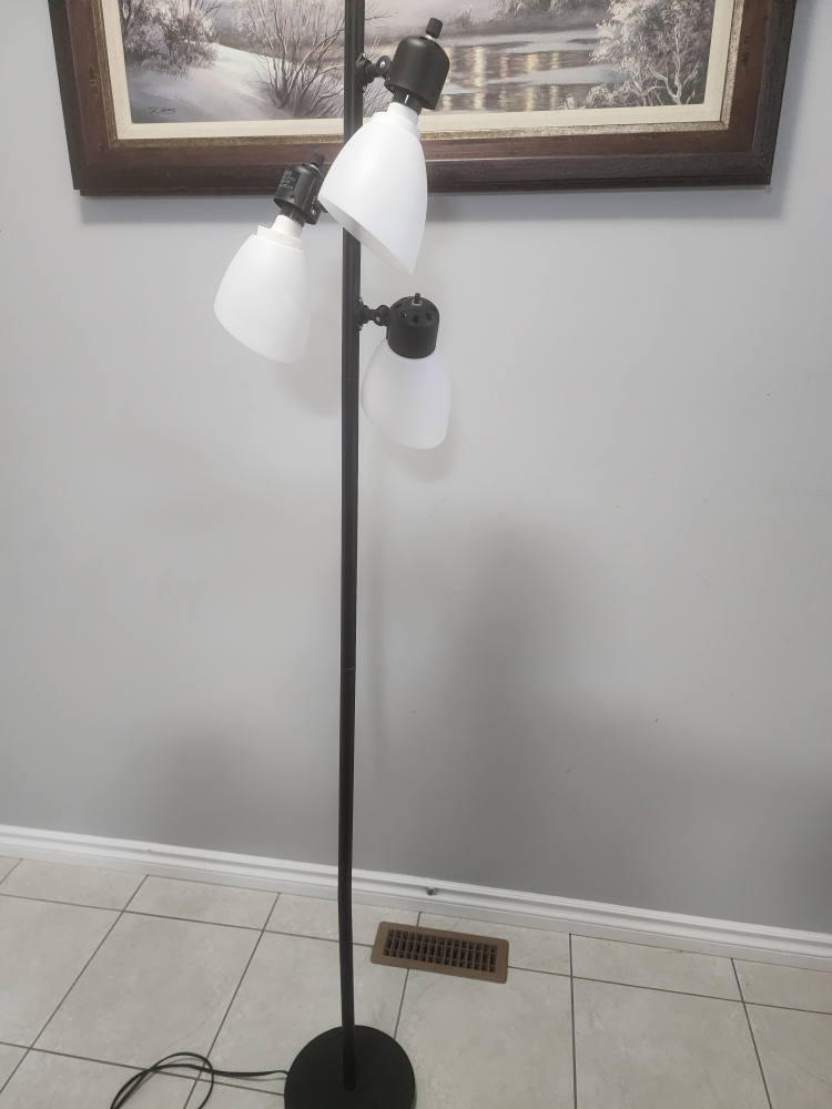 Black Floor Lamp with 3 Adjustable Lights
