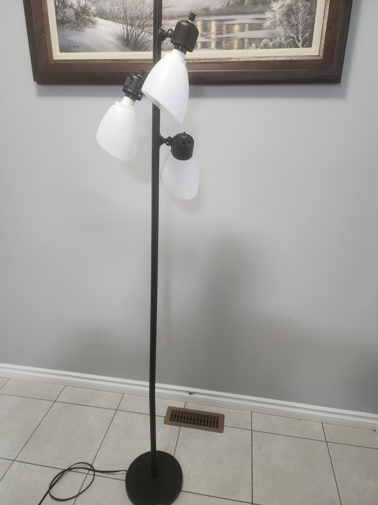 Black Floor Lamp with 3 Adjustable Lights - photo 2