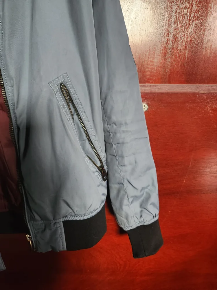 Zara Man Blue Bomber Jacket - Size M image indicator(6)