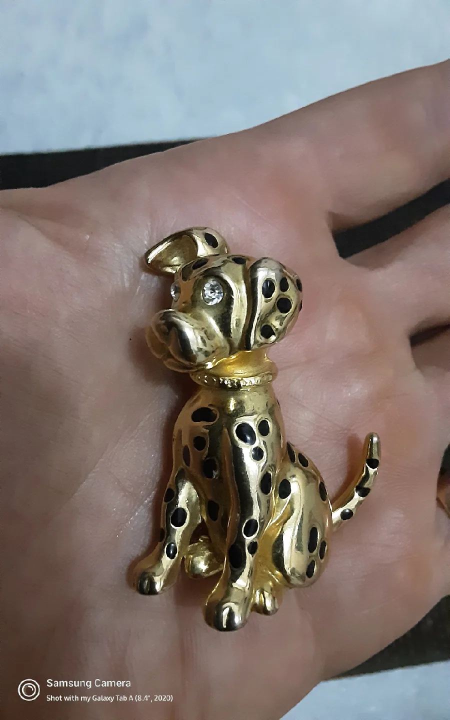 Dog Brooch - Gold Tone Dalmatian thumbnail