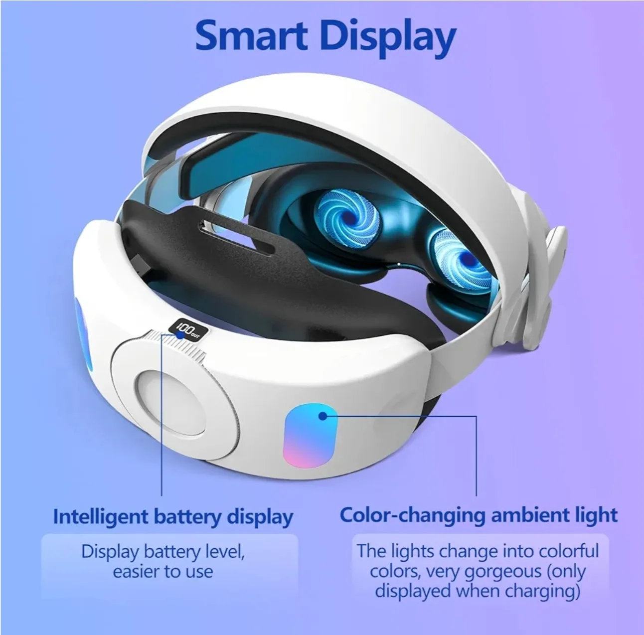 Head Strap with 10000mAh Battery for Meta Quest 3/3s image indicator(3)