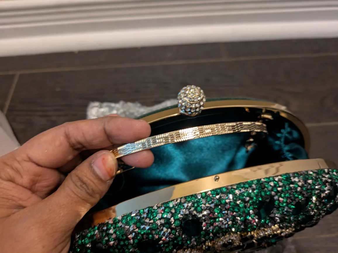 brand new Green Embellished Evening Clutch image indicator(6)