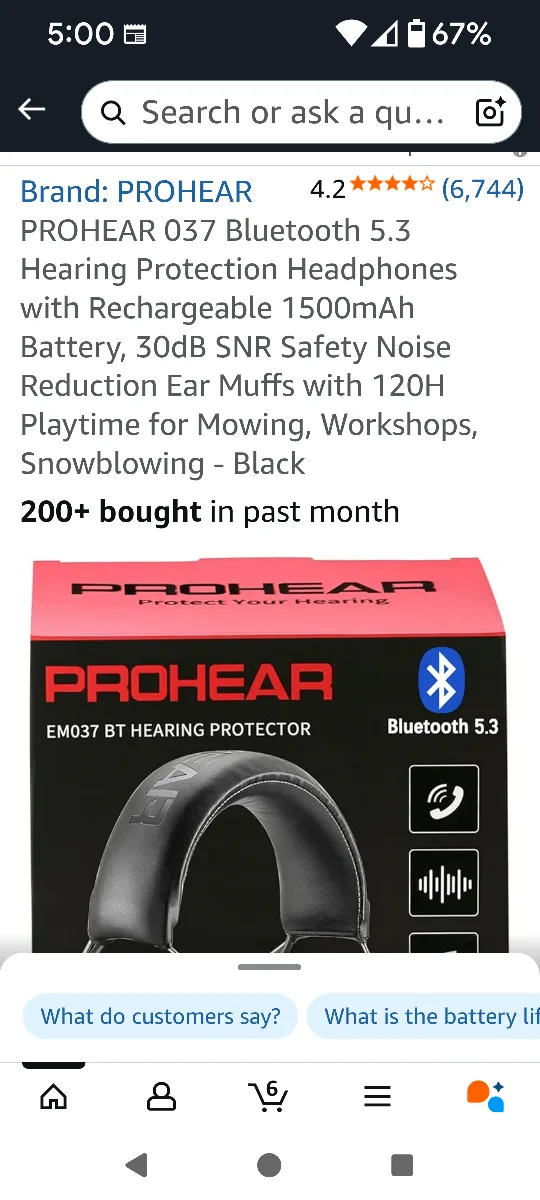 PROHEAR EM037 BT Hearing Protector -  New! image indicator(5)