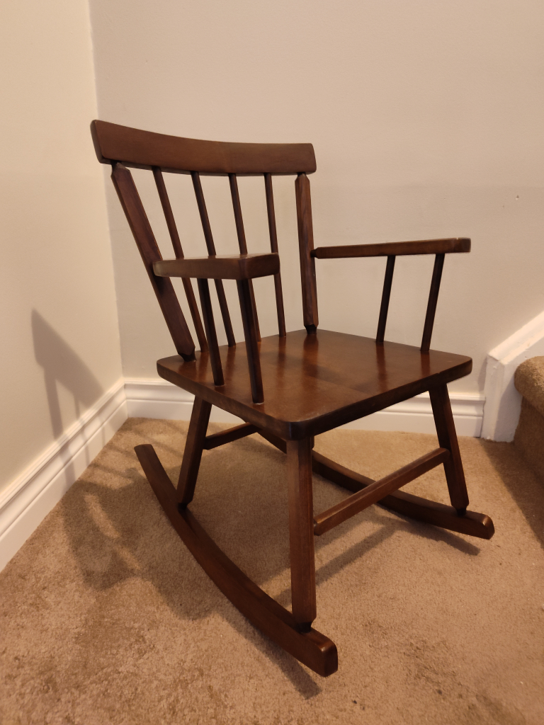 Child's Wooden Rocking Chair - Dark Brown Stain