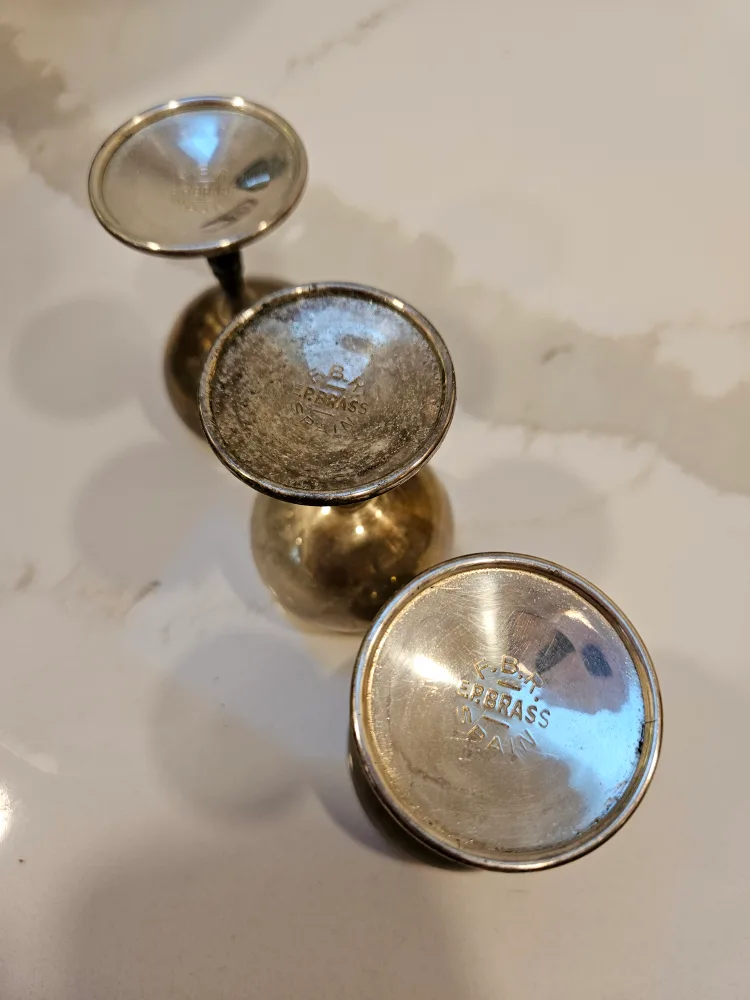 Vintage B.P. Brass Sterling Silver Wine Goblets image indicator(2)