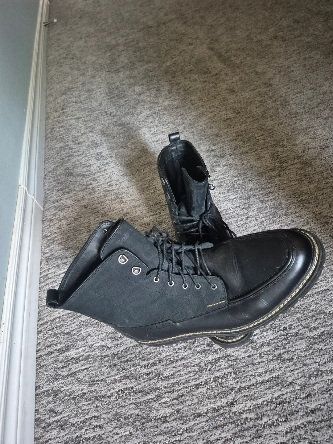 Timberland Black Leather Ankle Boots, Size 10 image indicator(2)