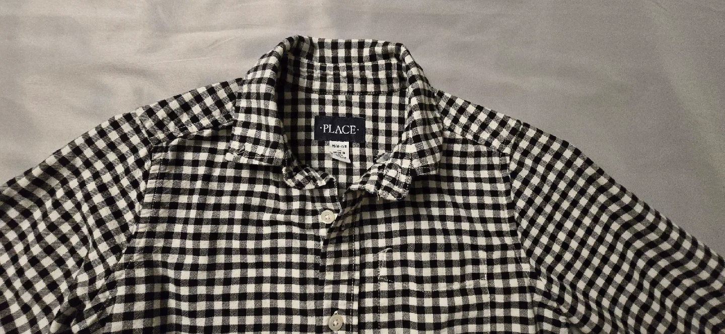 Boys Black & White Checkered Shirt! Size 7 / 8 image indicator(2)