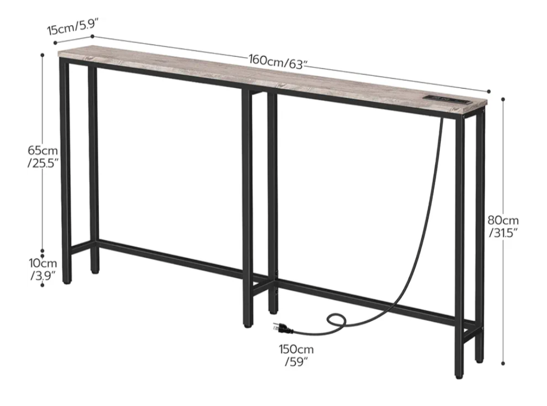 Console Table with USB Ports and Outlet - photo 4