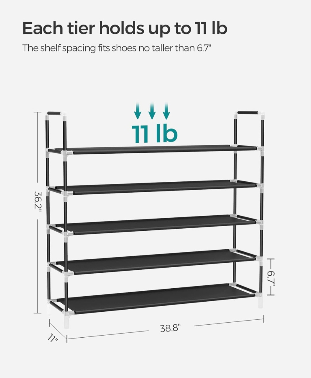 5-Tier Shoe Rack Organizer - photo 2