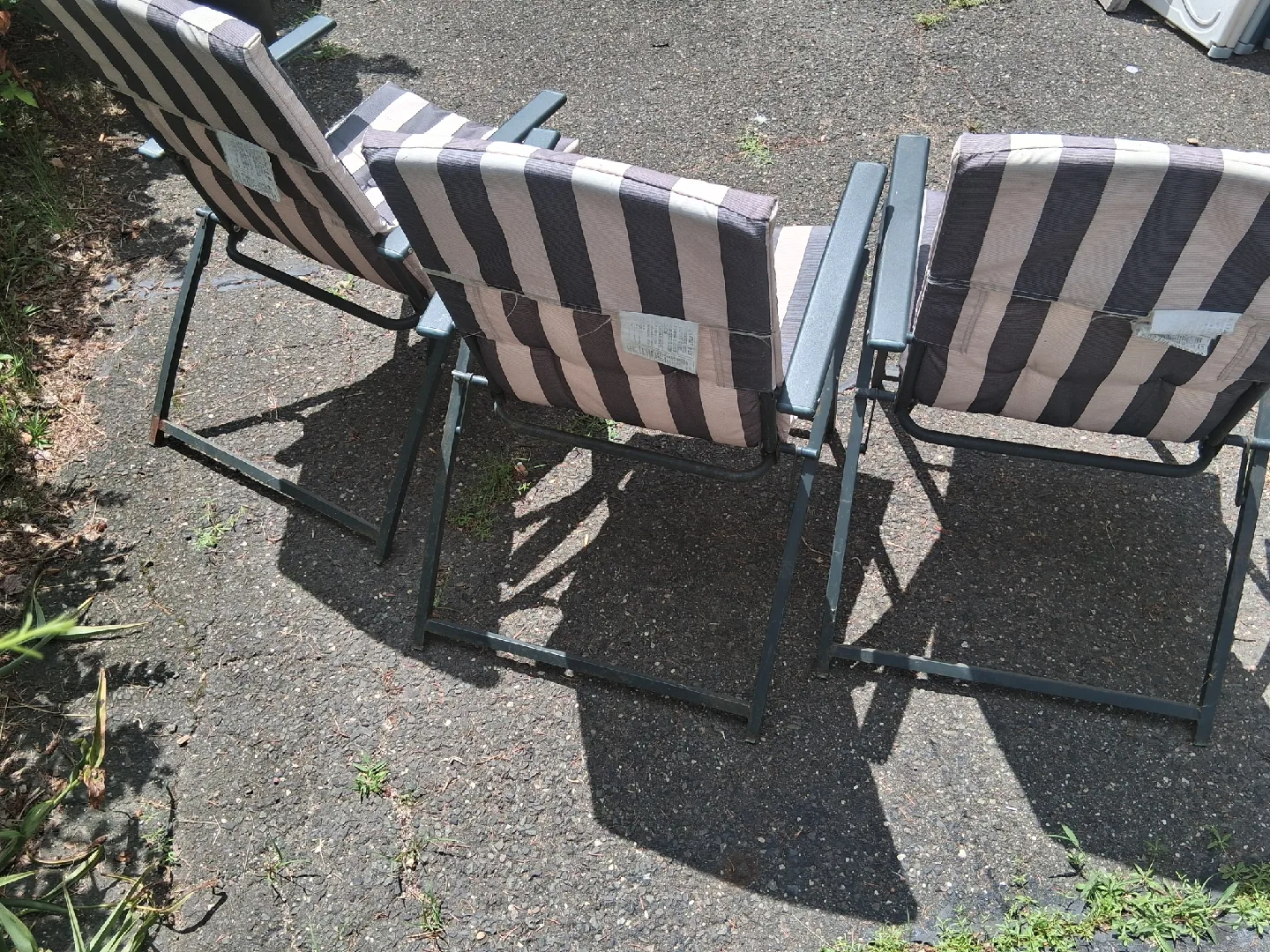 3 Striped Outdoor Eastfold Patio Chairs image indicator(5)