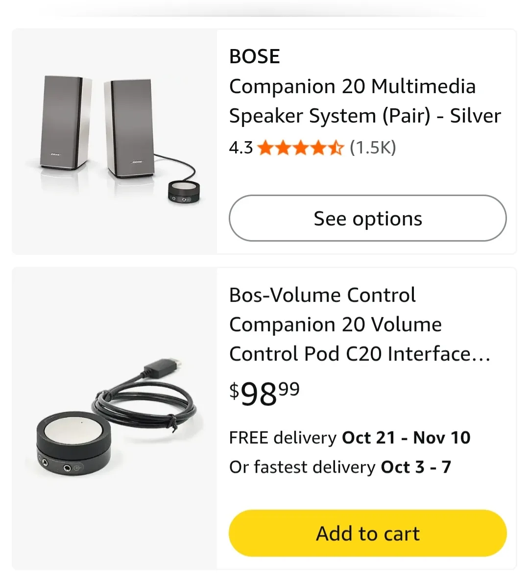 Bose Companion 20 Series Multimedia Speakers🥕 image indicator(5)