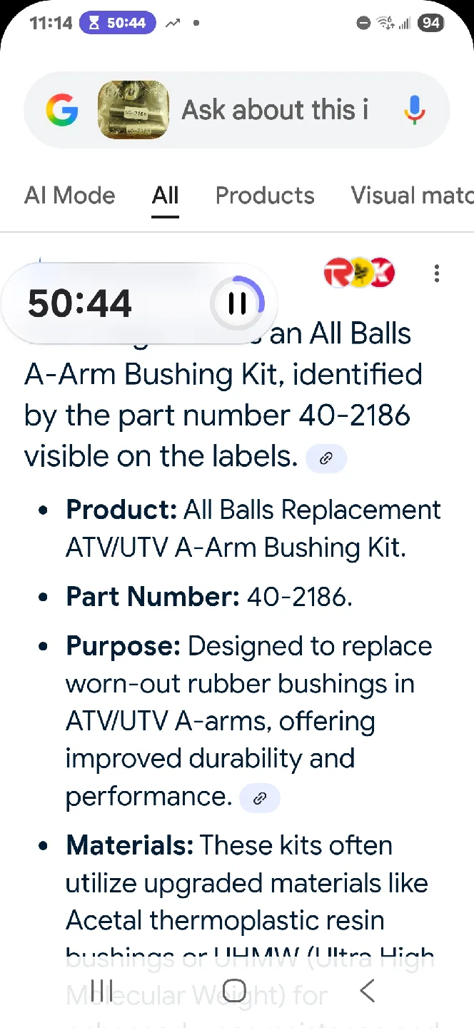 All Balls Racing A-Arm Bushing Kit 40-2186 image indicator(4)