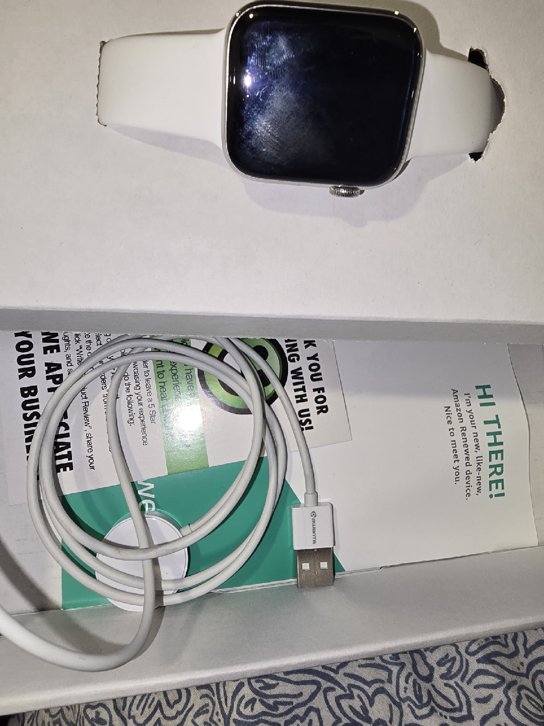 Smart Watch with White Band