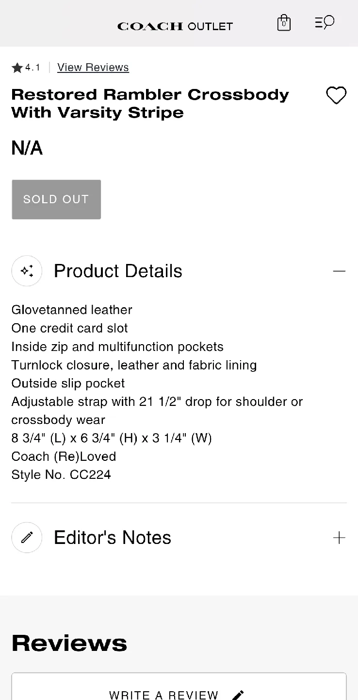 Coach Restored Rambler Crossbody Varsity Stripe - New image indicator(2)