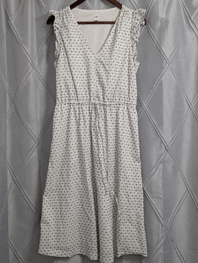 GAP White Patterned Dress - Size M