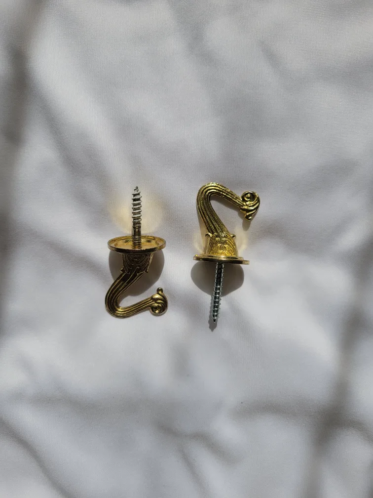 Decorative Gold Screw-In Hooks