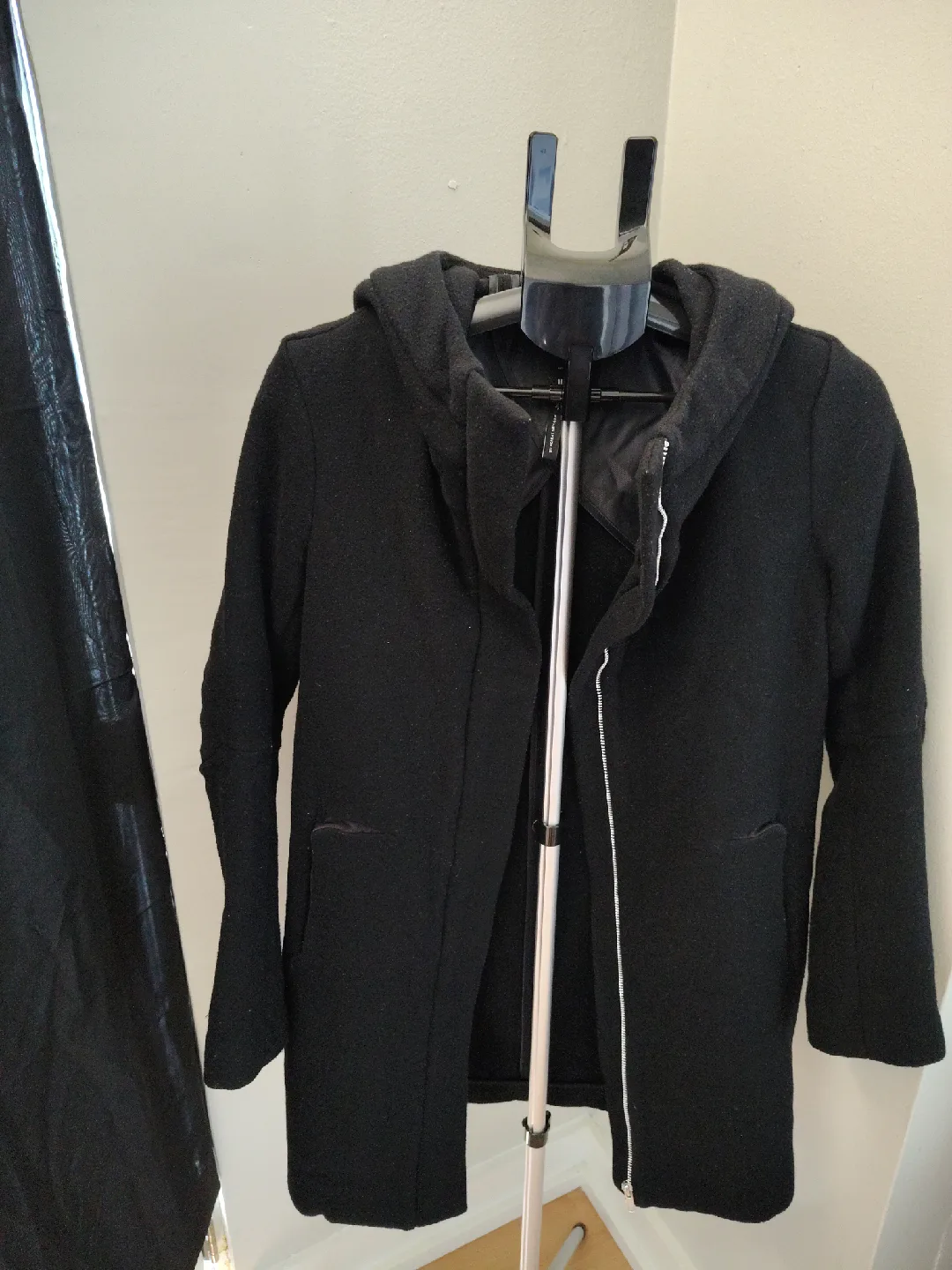 JN Black Hooded Coat thumbnail