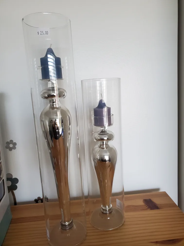 Candle Holders with Glass Cylinders image indicator(2)