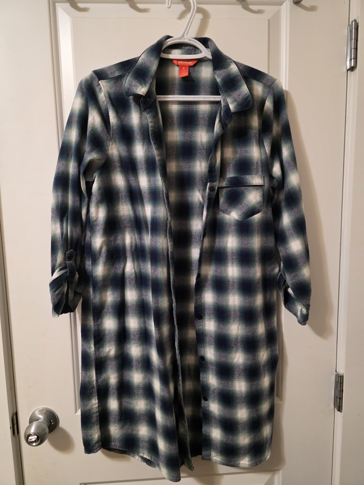 Flannel Plaid Shirt Dress