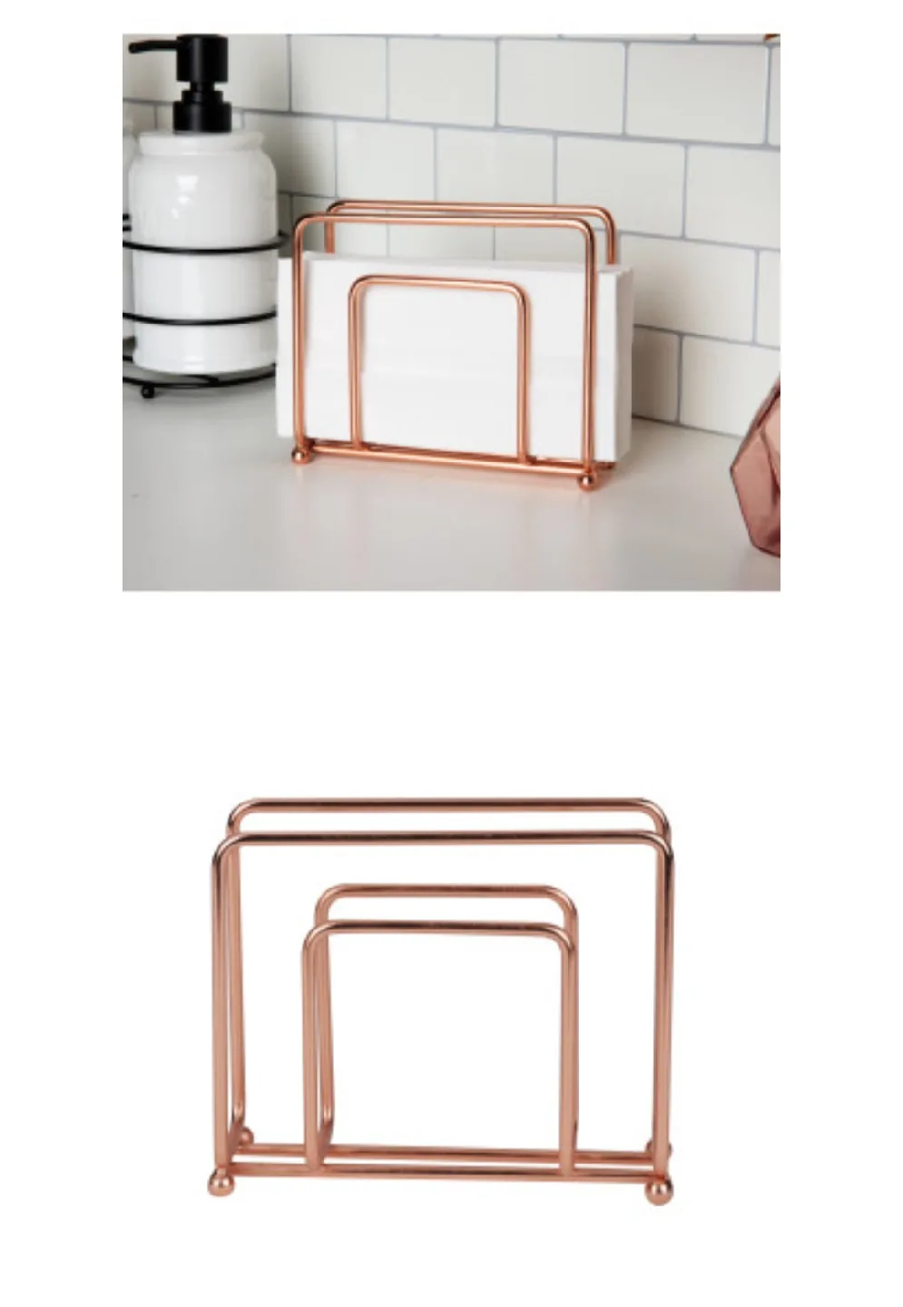 Rose Gold Napkin Holders - Set of 2 image indicator(3)
