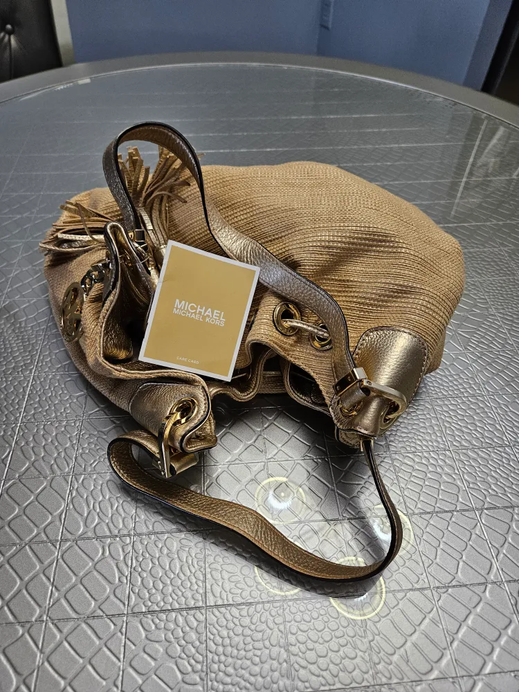 Michael Kors Straw Drawstring Bucket Bag image indicator(3)