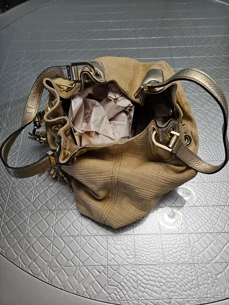 Michael Kors Straw Drawstring Bucket Bag image indicator(4)