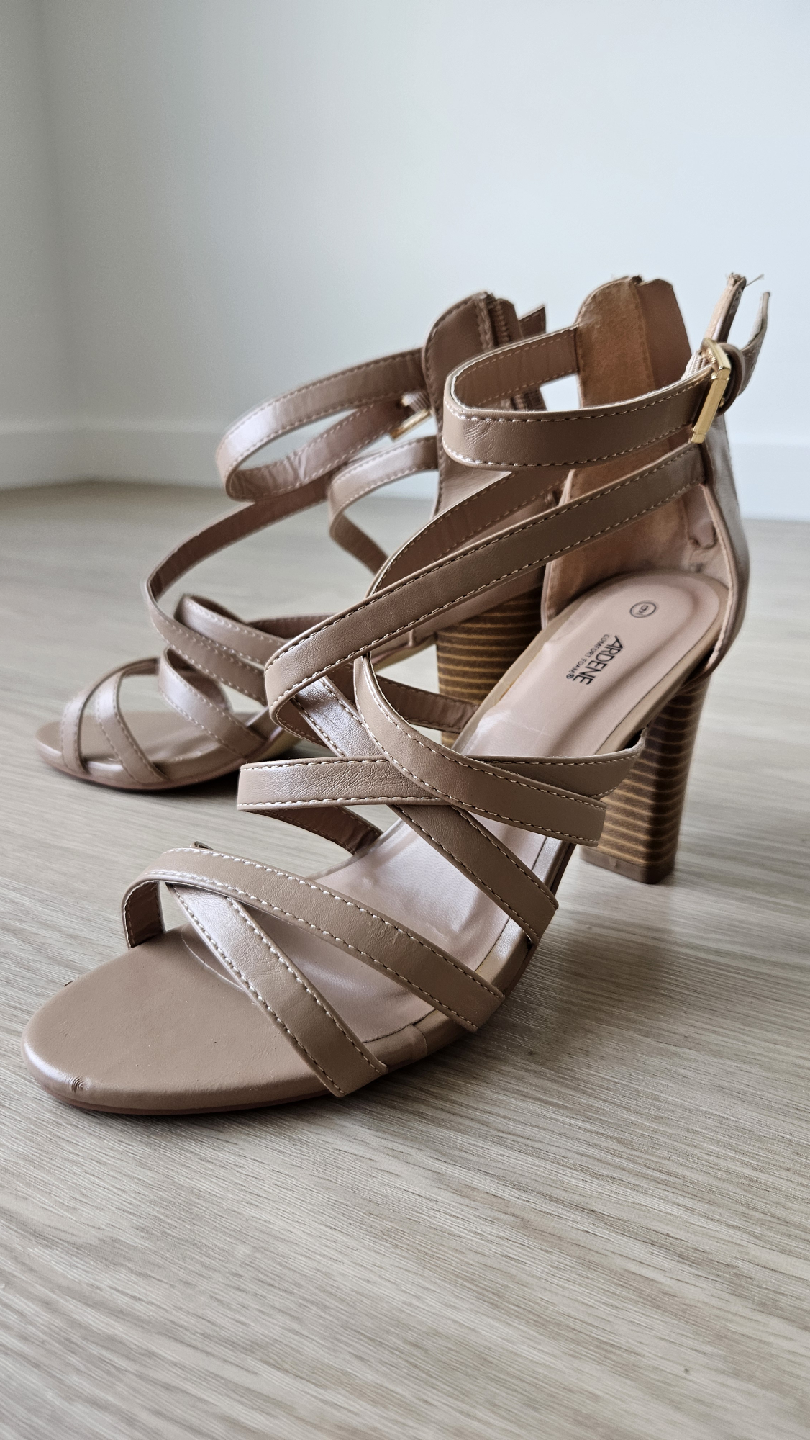 Beige Strappy Heels Size 9 - photo 2