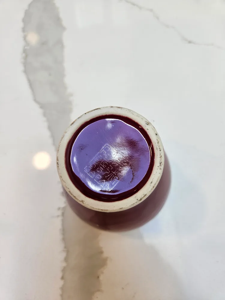 Small Chinoiserie Burgundy Vase with Floral Design image indicator(2)