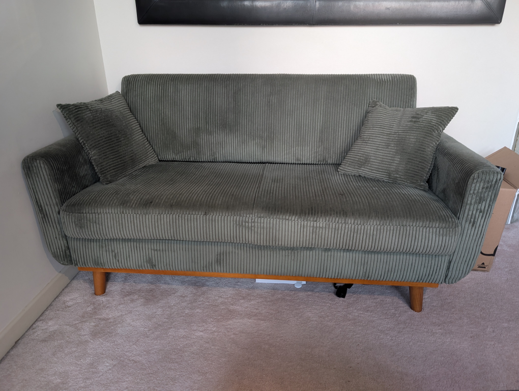 Green Corduroy Loveseat Sofa