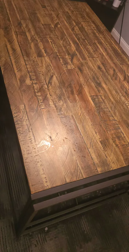 Wood and Metal Dining Table & bench image indicator(3)