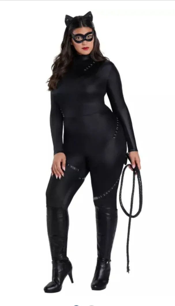 Black Zip-Up Catsuit - Adult Large size image indicator(5)