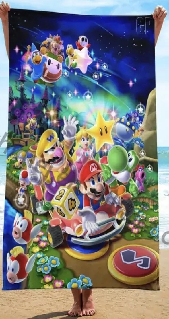 Super Mario Bros Beach Towel soft touch and lightweight - photo 4