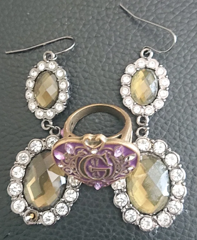 Guess Brown Heart Handle Embossed Tote Bag image indicator(5)