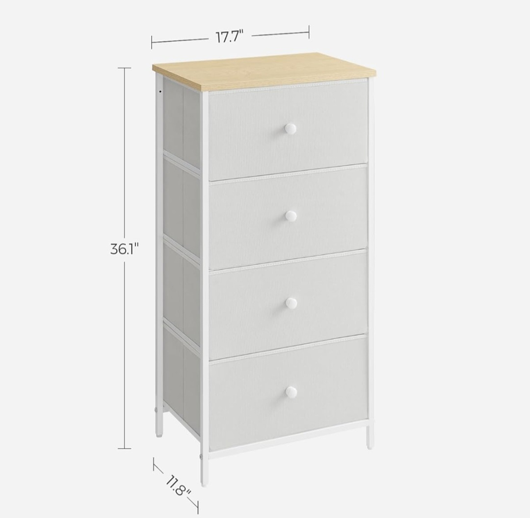 SONGMICS 4-Drawer Dresser, White - photo 4