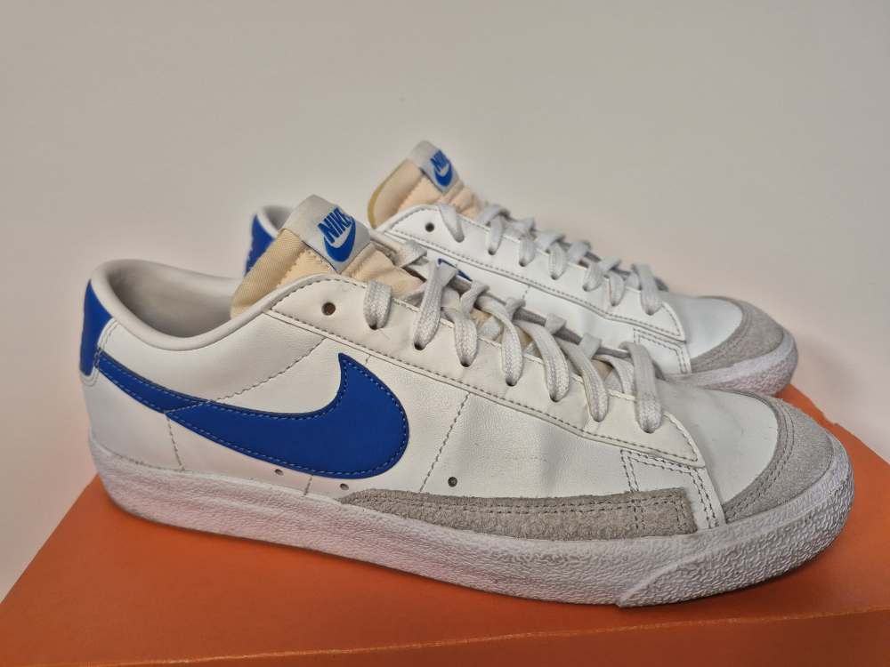 Used Nike Blazer Low White/Blue, Size 10