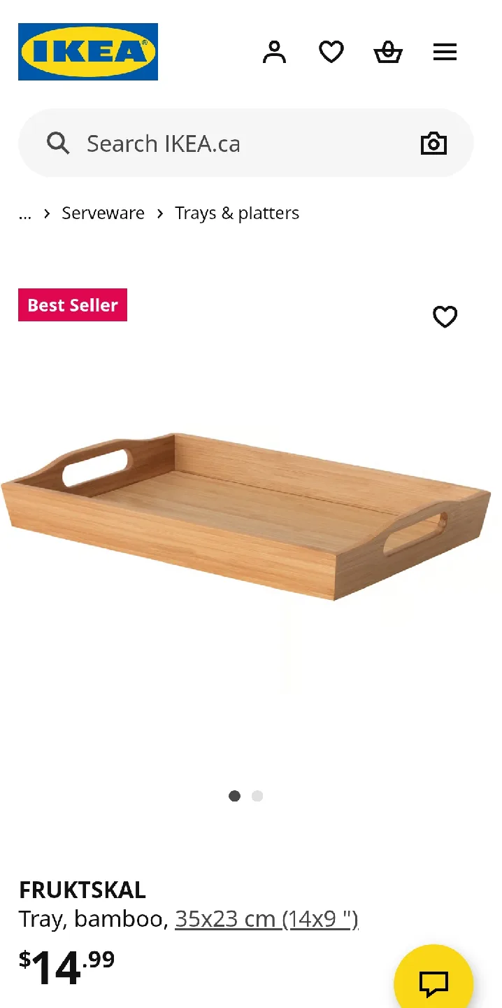 IKEA FRUKTSKAL Bamboo Tray (14x9") image indicator(2)