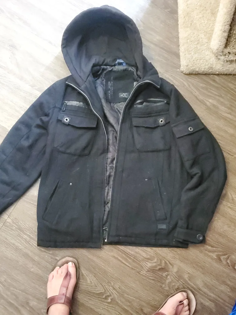 A|X Armani Exchange Black Hooded Jacket XL