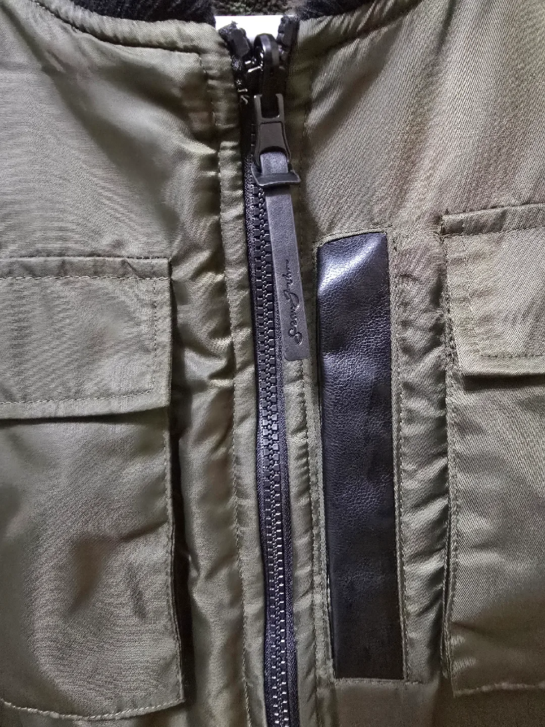 Sean John Olive Green Bomber Jacket - Size M image indicator(5)