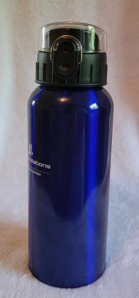 Blue and White Able Translations Water Bottle image indicator(2)