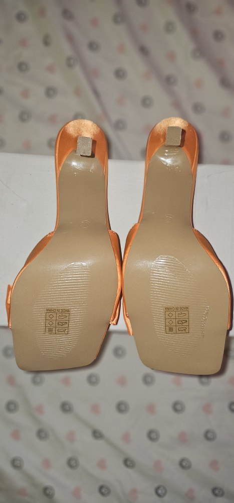 Orange Bow Heeled Mules - Size 10 - photo 3