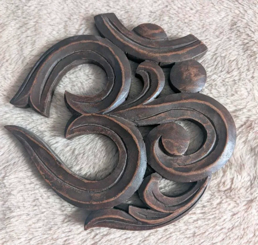 Wooden Om Wall Decor - 8 Inches thumbnail